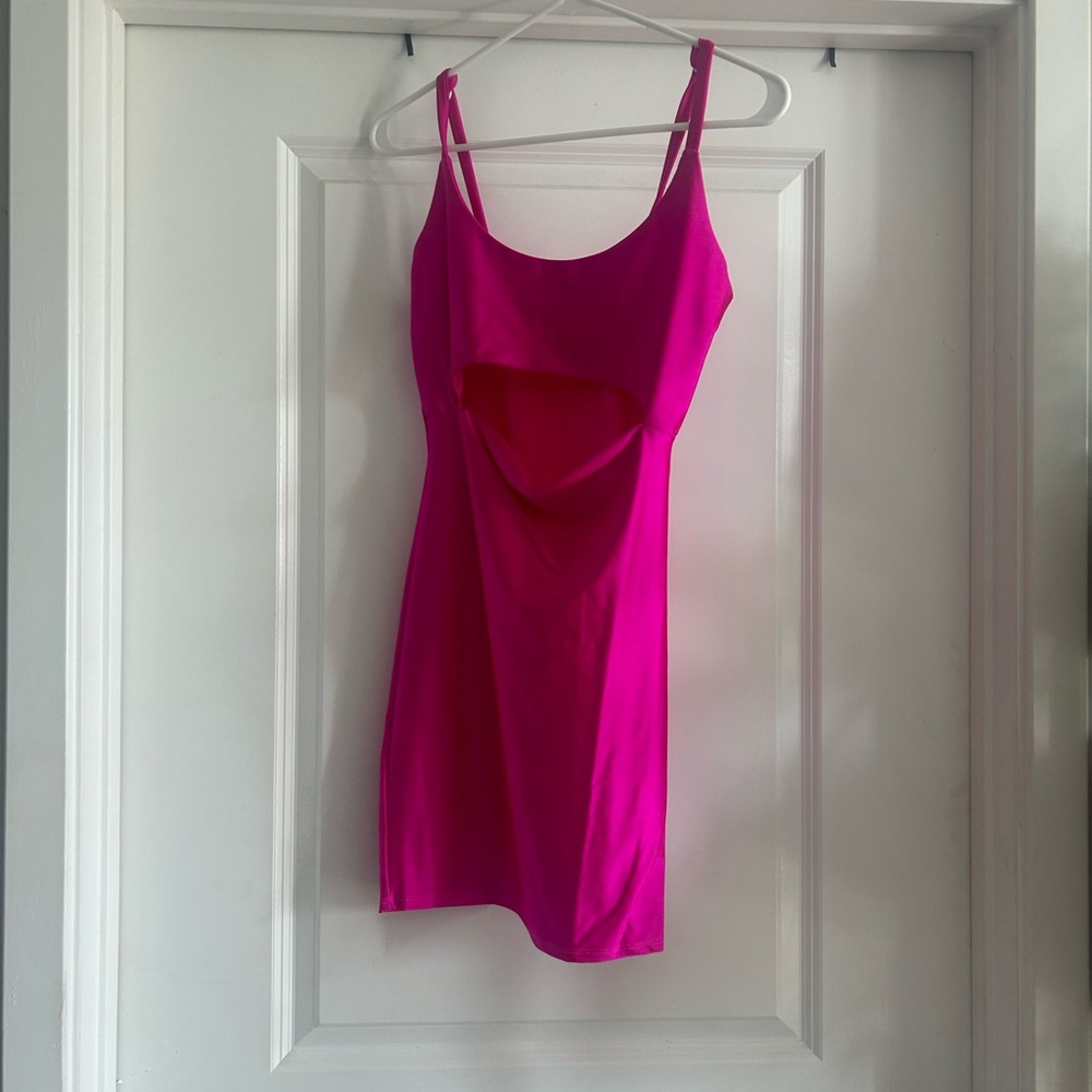 Hot pink spandex dress